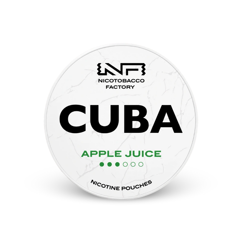 CUBA White Apple Juice – puszka saszetki nikotynowej