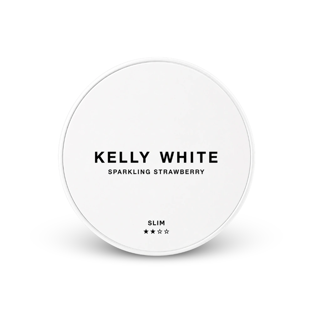 Kelly White Sparkling Strawberry Slim – puszka woreczków nikotynowych