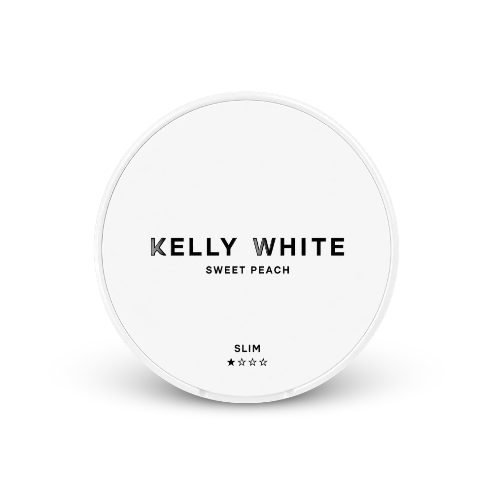 Kelly White Sweet Peach Slim – puszka woreczków nikotynowych