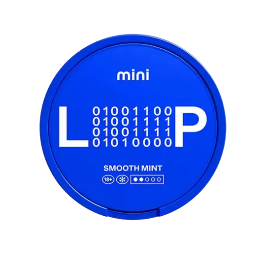 Loop Smooth Mint Mini Nicotine Pouches Dose, niebieskie opakowanie, średnia siła, smak mięty