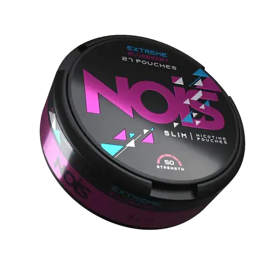 Saszetki nikotynowe Nois Extreme Blueberry Slim, moc 50mg, 27 saszetek w czarnym pojemniku