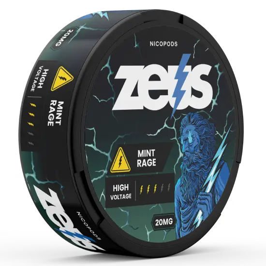 Zeus Mint Rage Strong Pouch Detail – Aroma mięty, Mocny, 20 Torebek/Puszka