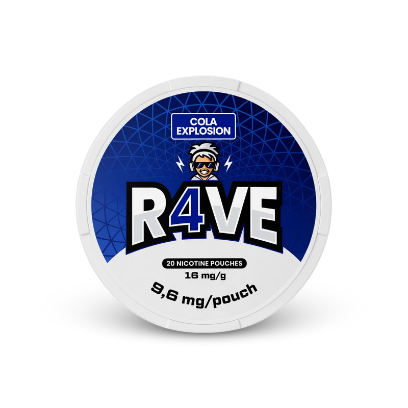 RAVE Cola Explosion 16mg – puszka woreczków nikotynowych