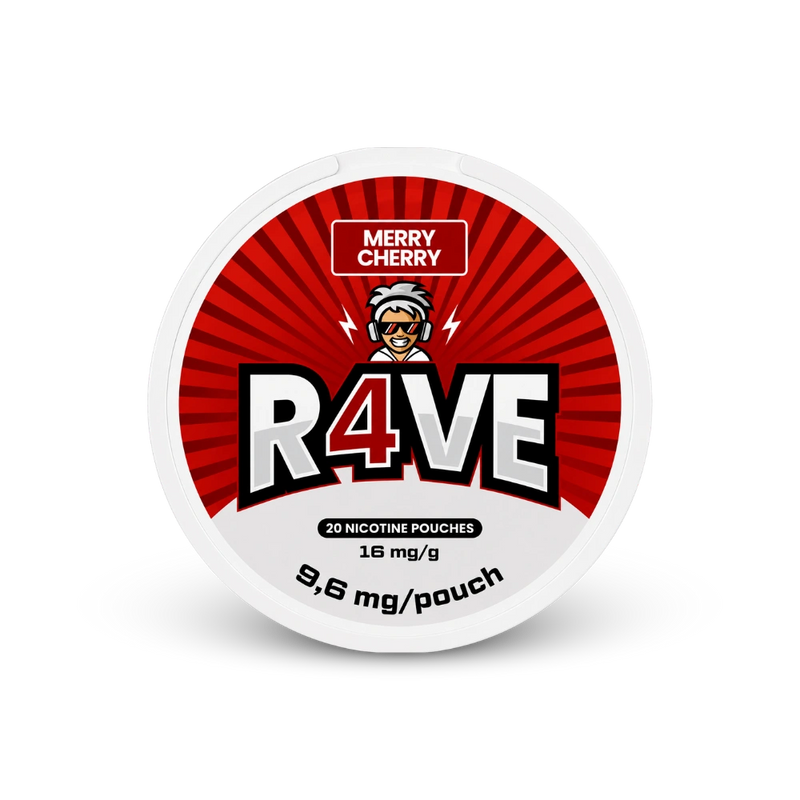 RAVE Merry Cherry 16mg – puszka saszetek nikotynowych