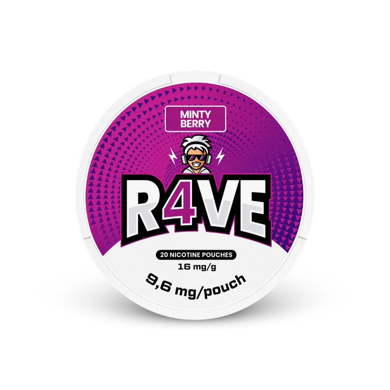 RAVE Minty Berry 16mg – puszka poduszeczek nikotynowych