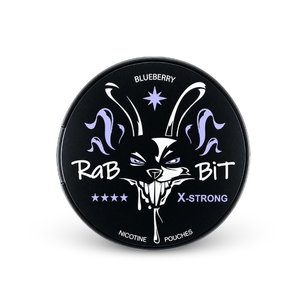 RaBBiT Blueberry X-Strong – puszka samoprzylepnych woreczków nikotynowych