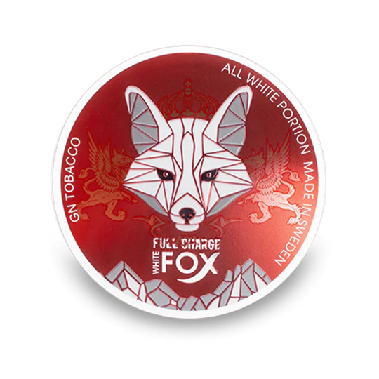 White Fox Full Charge Woreczki nikotynowe z wzorem Lisa, aromat miętowy, silna moc, format All White