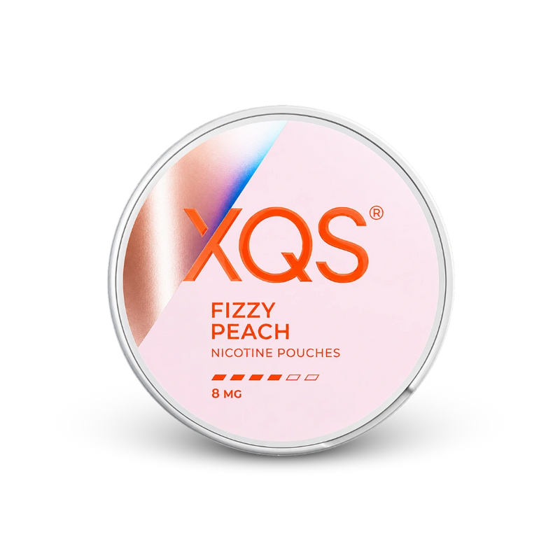 XQS Fizzy Peach Slim Strong – puszka woreczków nikotynowych