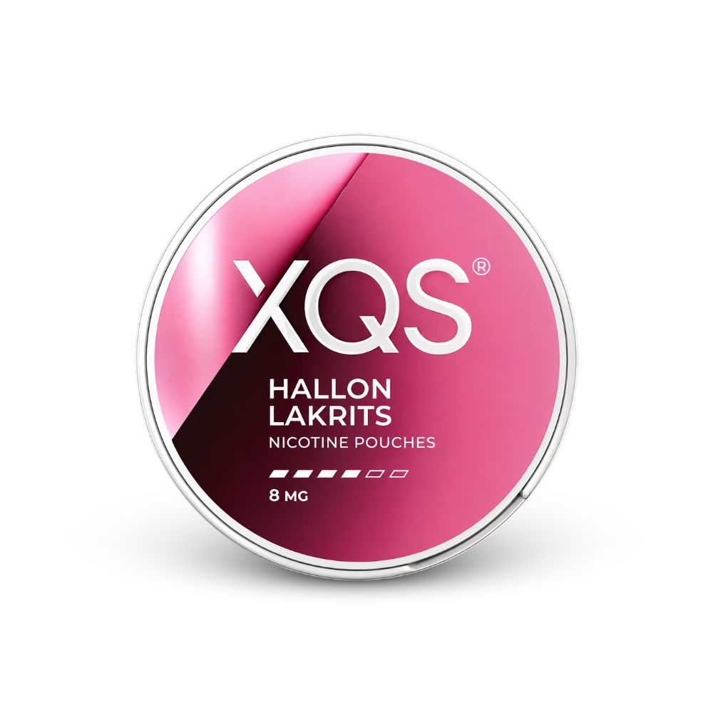 XQS Hallon Lakrits Slim Strong – puszka woreczków nikotynowych