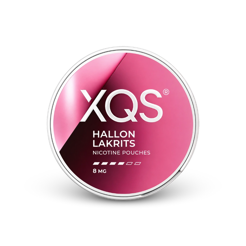 XQS Hallon Lakrits Slim Strong – puszka woreczków nikotynowych