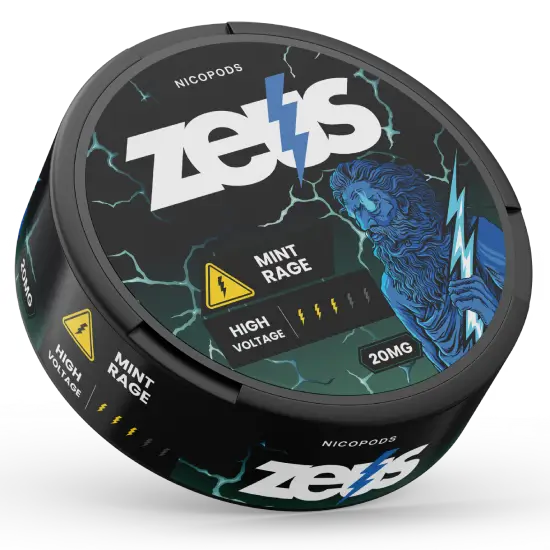 Zeus Mint Rage Strong Dose Tył – Aromat miętowy, Silny, 20 saszetek/puszka