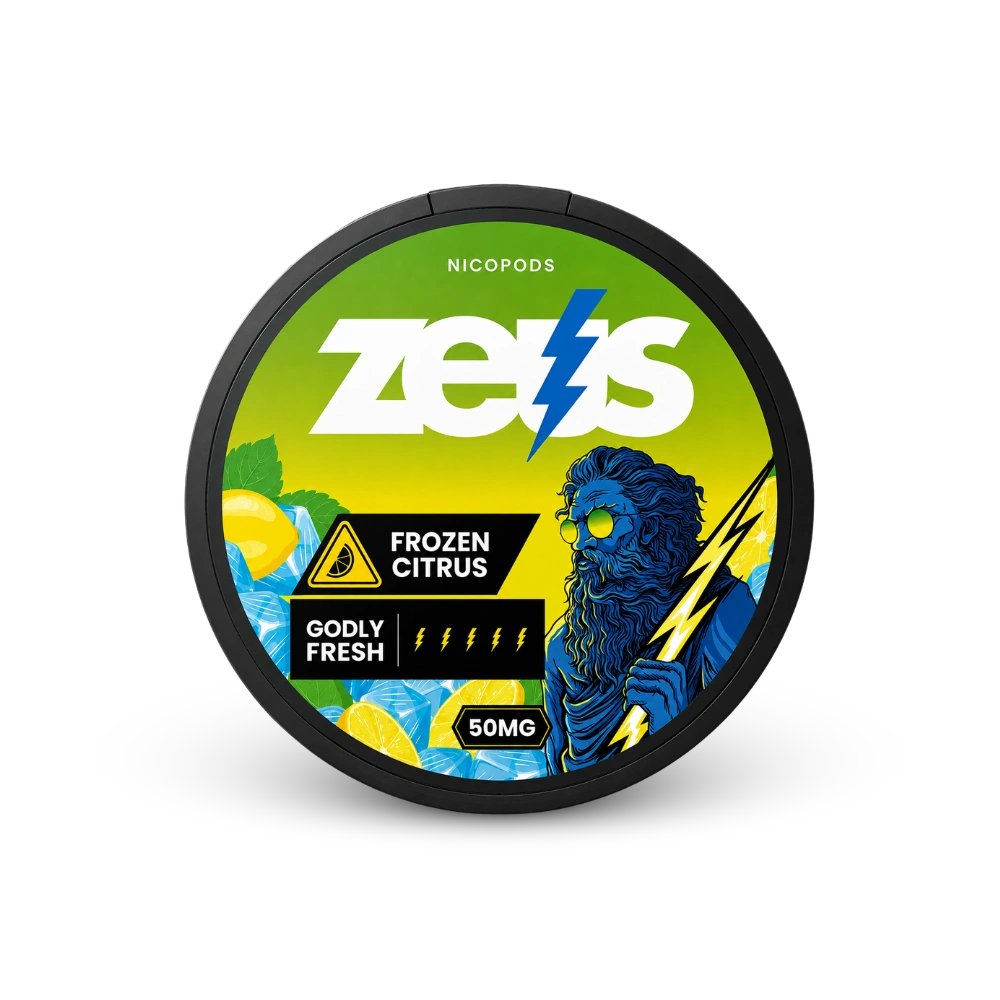 Zeus Frozen Citrus Extra Strong – Aromat Cytrusowy, Extra Silny, 20 Saszetek/Puszka