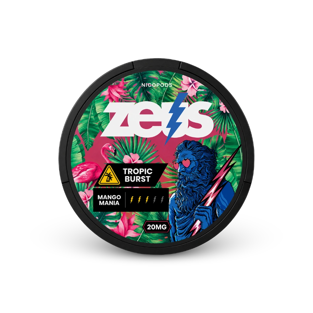 Zeus Tropic Burst Strong – Aromat owoców tropikalnych, Mocny, 20 torebek/puszka