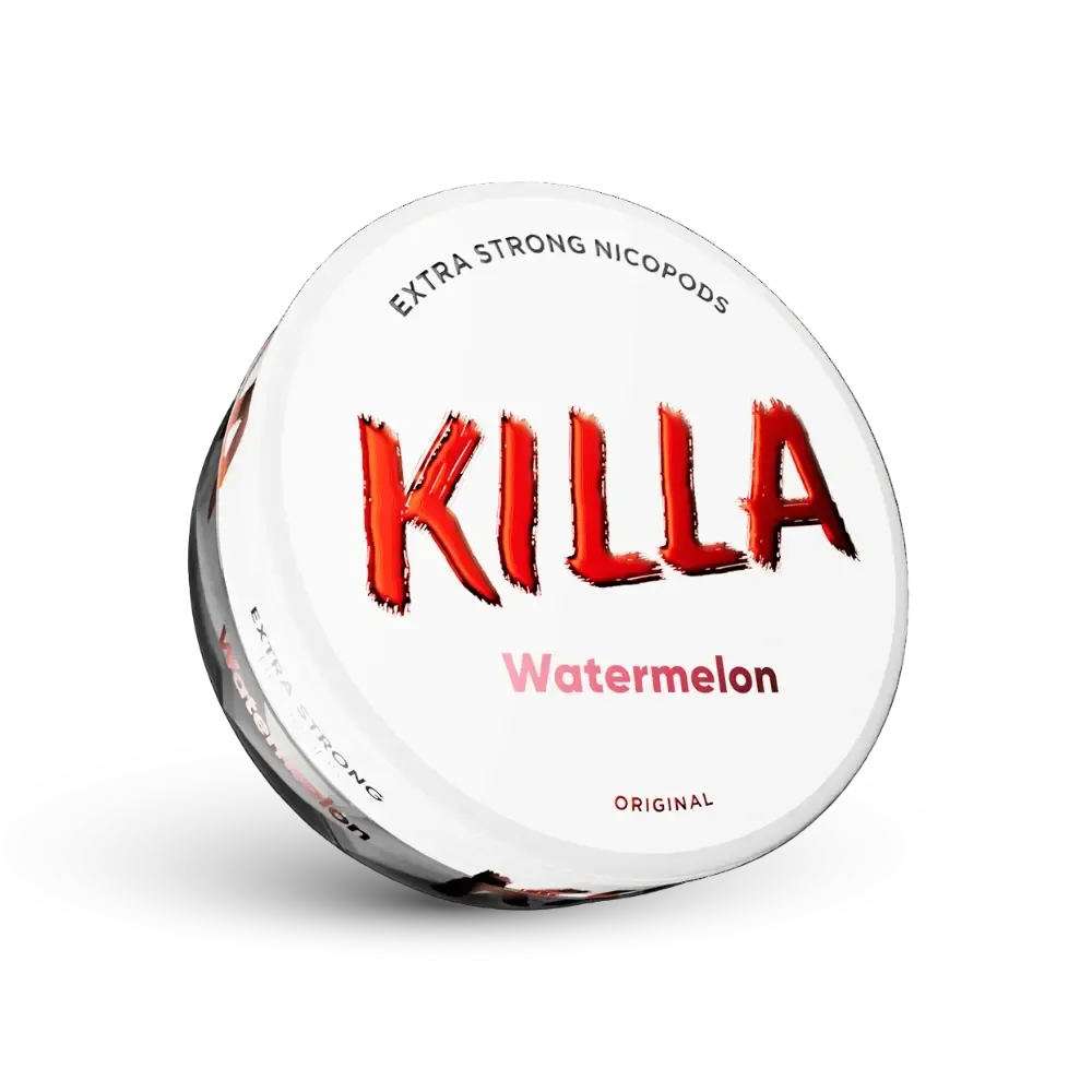 Killa Watermelon Extra Strong Nicotine Pouches Dose z czerwonym logo i smakiem arbuza