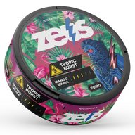 Zeus Tropic Burst Strong Dose Tył – Aromat owoców tropikalnych, Mocny, 20 torebek/opakowanie