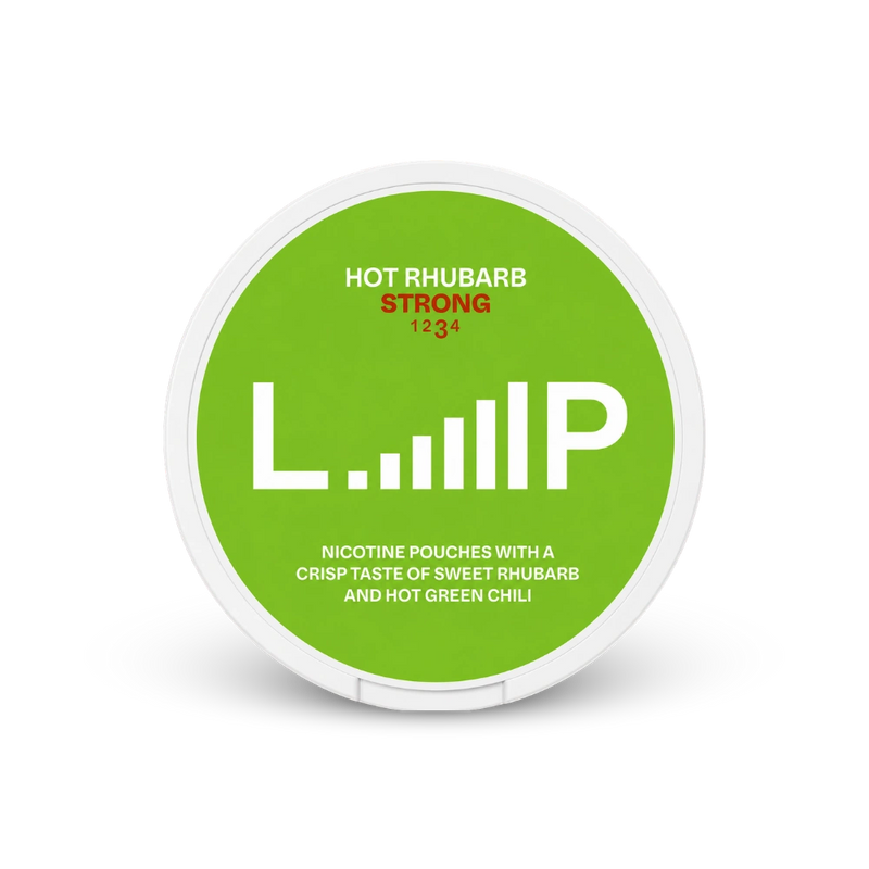 Loop Hot Rhubarb Strong – puszka woreczków nikotynowych