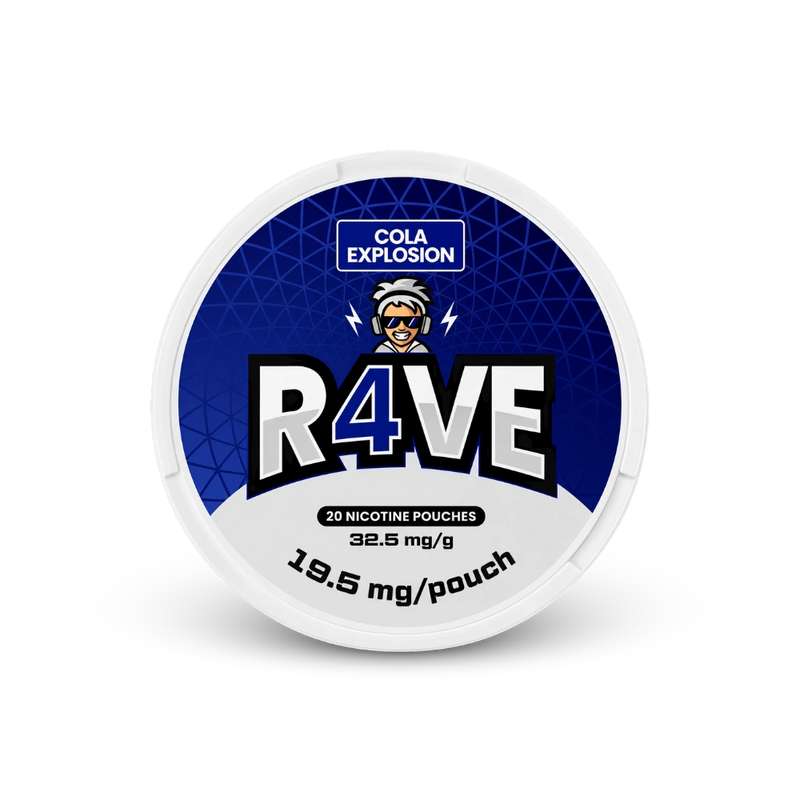 RAVE Cola Explosion 32,5mg – puszka woreczków nikotynowych