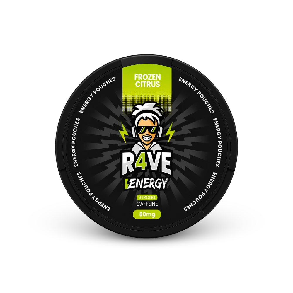 RAVE Energy Frozen Citrus 80mg – puszka woreczków nikotynowych