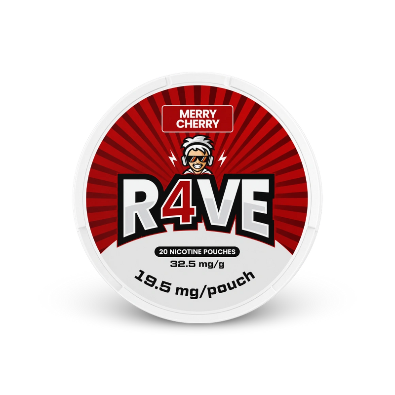 RAVE Merry Cherry 32.5mg – puszka woreczków nikotynowych