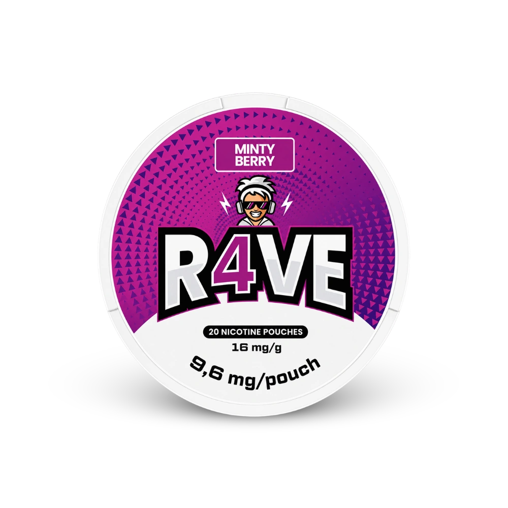 RAVE Minty Berry 16mg – puszka poduszeczek nikotynowych