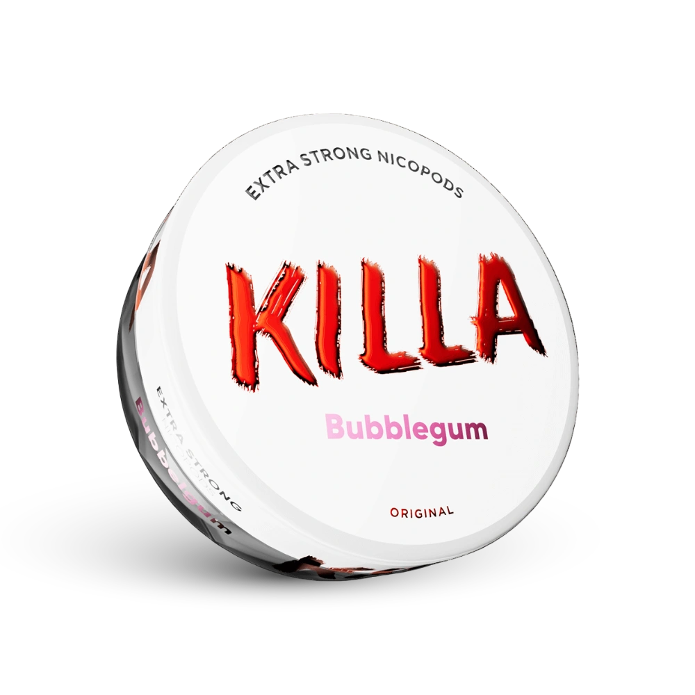 Killa Bubblegum Extra Strong Nicotine Pouches 16mg Dose ze smakiem gumy do żucia